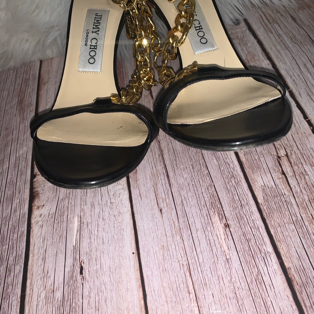 Jimmy Choo Leather Heels with chain - Picture 15 of 16
